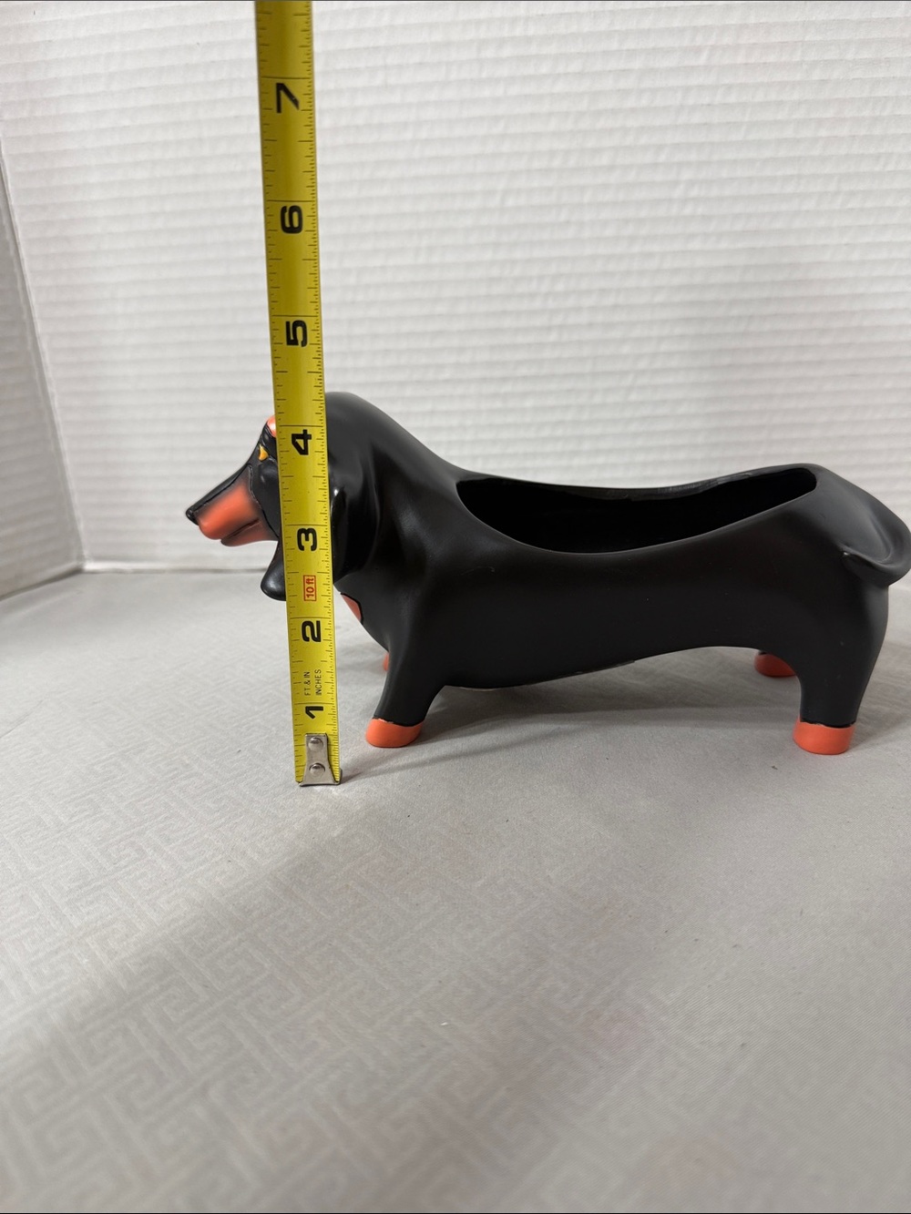 Allen Designs Baby Otis Dachshund Dog Figurine Planter Black with Orange Accents - Picture 9 of 11